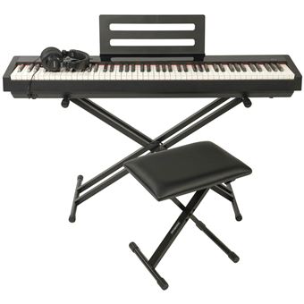 Audibax Onyx 130 - Double Articulated Keyboard Stand - Electronic Musical Keyboard Stand - Easy Lock Ball Adjustment System - Maximum Load 50kg - Keyboard, 61, 76 And 88 Keys