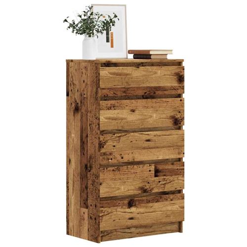 Commode vieux bois 60x36x103 cm bois d ingénierie