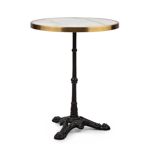 Table de bistrot - Blumfeldt - Style Art Nouveau - 57,5 x 72 cm (ØxH) - plateau rond en marbre - Noir , blanc & or