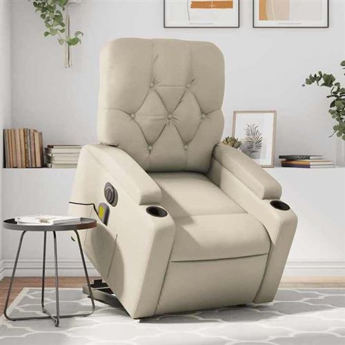 Vidaxl Fauteuil De Massage Électrique - Crème - Image 3