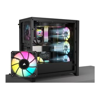 CORSAIR Boîtier PC iCUE 4000X RGB - Moyen Tour - Verre trempé - Blan