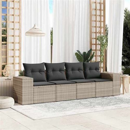 Non Communiqué Gris Salon De Jardin Modulable Vidaxl Resine Tressee 4 Pieces X 83 X 69