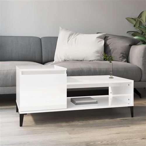 Vidaxl Blanc Table Basse - Brillant - Image 3