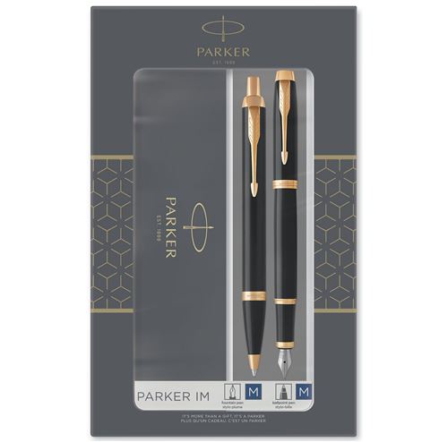 PARKER IM coffret cadeau Duo : Stylo plume noir et Stylo bille noir