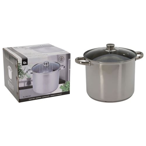 Excellent Houseware Casserole avec couvercle 9 L Acier inoxydable