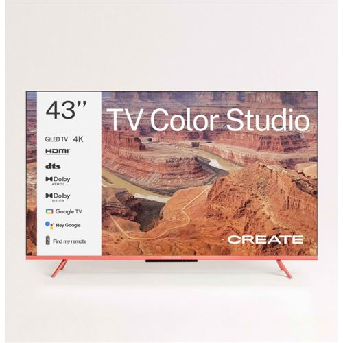 TV COLOR STUDIO Téléviseur intelligent QLED 4K avec écran antireflet et cadre de couleur Terracotta