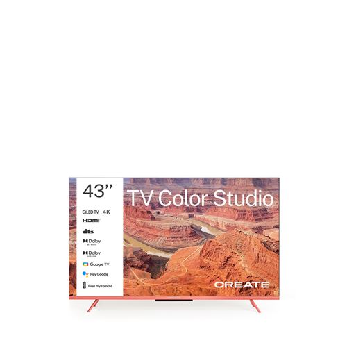 TV COLOR STUDIO Téléviseur intelligent QLED 4K avec écran antireflet et cadre de couleur Terracotta