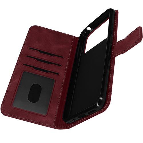 Étui pour Xiaomi Poco C40 Motif Smile Portefeuille Fonction Support Vidéo Avizar Bordeaux