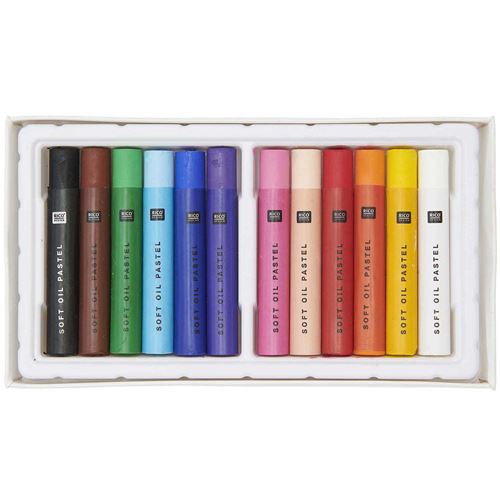 Pastels à l'huile - Couleurs classiques - 12 pcs
