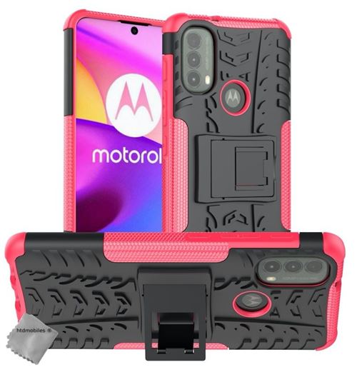 Housse etui coque rigide anti choc pour Motorola Moto E20 / E30 / E40 + film ecran - ROSE - htdmobiles
