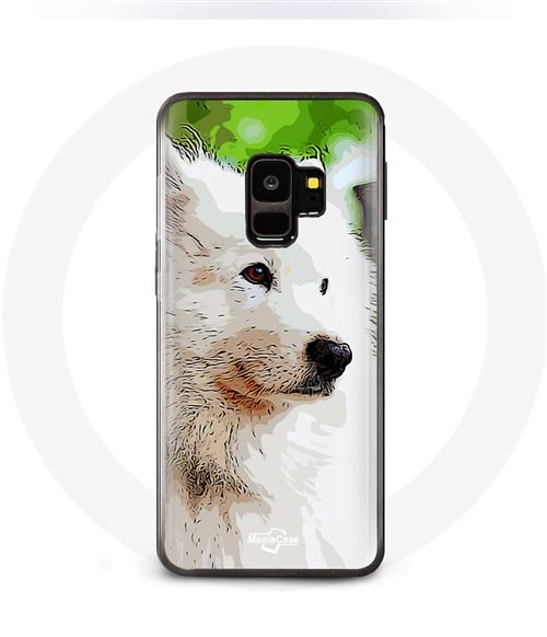 Coque pour samsung galaxy S9 plus Chien Samoyède Blanc Maniacase