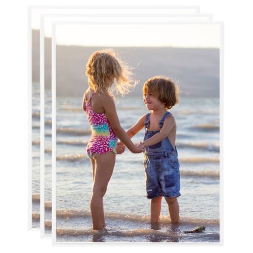 vidaXL Collage de cadres photo 3 pcs au mur table Blanc 50x60 cm MDF