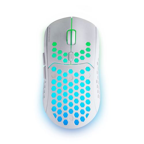Mars Gaming MMW3, Ratón Gaming Inalámbrico, RGB Flow, Ultraligero 79g, 3200DPI, Ratón PC Negro, Rosa o Blanco