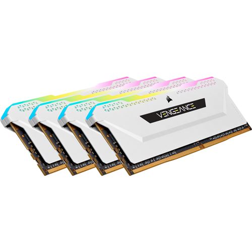 Mémoire RAM Corsair Vengeance RGB Pro SL CMH32GX4M4D3600C18W 32Go (4x8Go)  DDR4 3600MHz C18 Blanc - Mémoire RAM - Achat & prix
