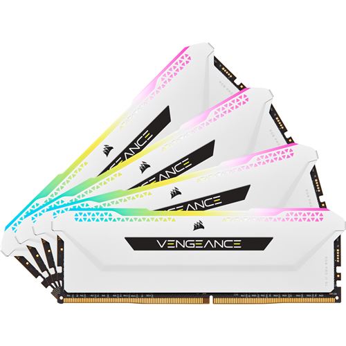 Mémoire RAM Corsair Vengeance RGB Pro SL CMH32GX4M4D3600C18W 32Go (4x8Go) DDR4  3600MHz C18 Blanc - Mémoire RAM - Achat & prix