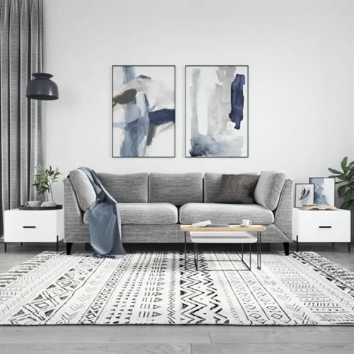 Vidaxl Blanc Tables Basses 2 Pcs - Brillant - Image 3