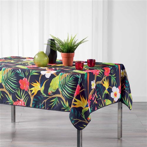 Nappe rectangle 150 x 240 cm polyester imprime tropicoco Prune