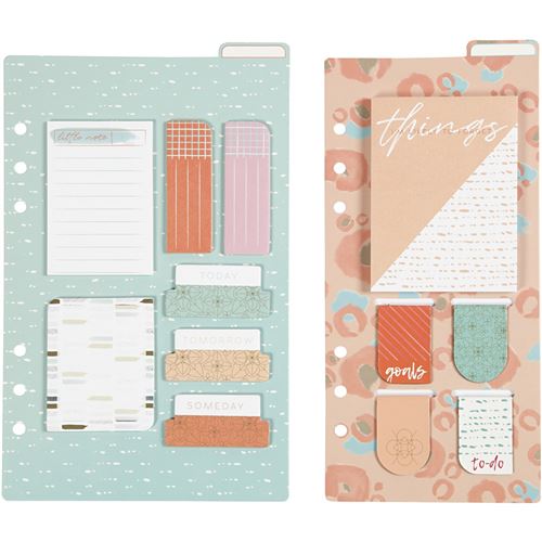 Creotime post-it et marque-page vert menthe/orange