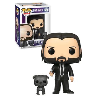 John Wick - Figurine POP! John Wick costume noir avec son chien 9 cm