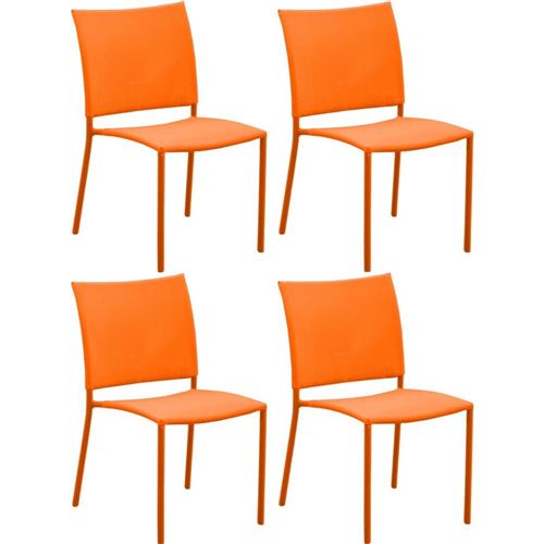 Proloisirs - Chaise de jardin Bonbon pour enfant (Lot de 4) orange