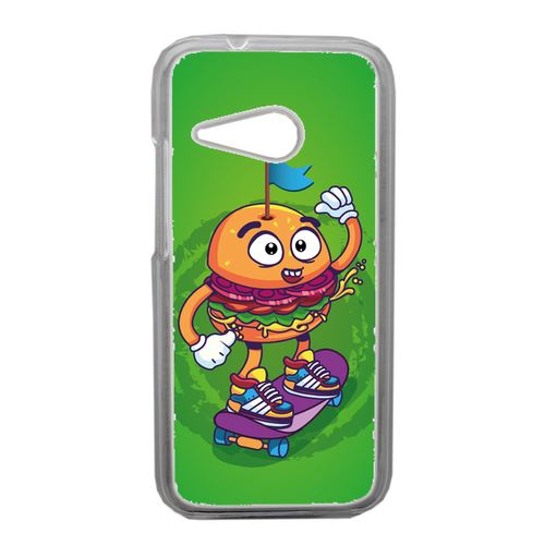 Coque Burger Fond Vert Compatible Htc One Mini 2 Transparent