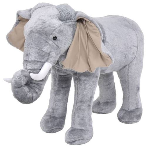 Vidaxl jouet en peluche &eacute;l&eacute;phant gris xxl 91334