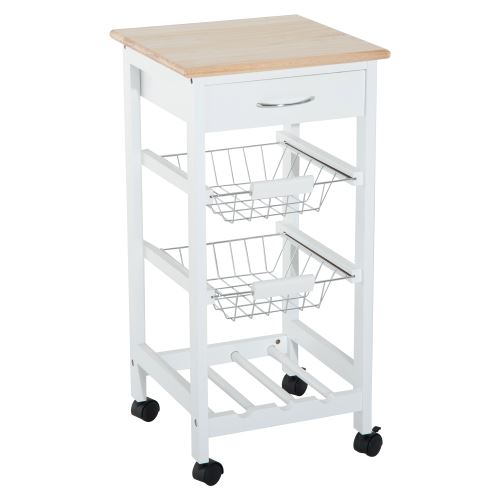 Chariot De Service Desserte A Roulettes Multi Rangements Tiroir