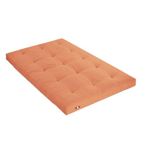 Matelas futon orange goyave coeur en latex 140x190
