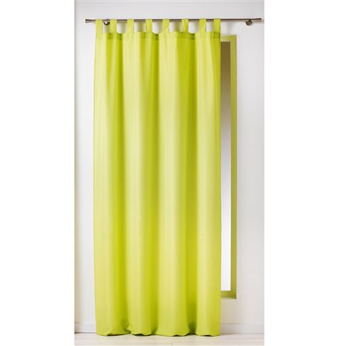 Rideau a passants 140 x 260 cm polyester uni essentiel Anis