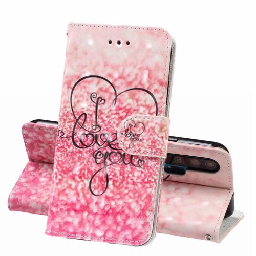 Etui en PU décor spot je t'aime pour votre Huawei Honor 20 Pro
