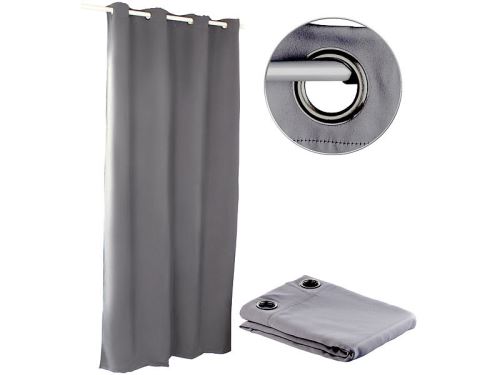 Rideau occultant 145 x 245 cm avec œillets 4 cm - coloris gris