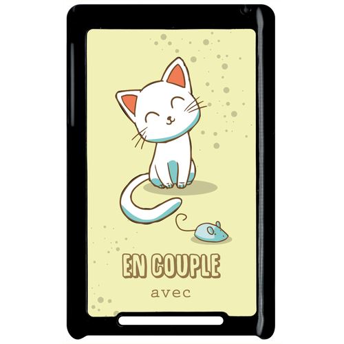 Coque Google Nexus 7 En Couple Avec Mon Chat Fond Jaune 2