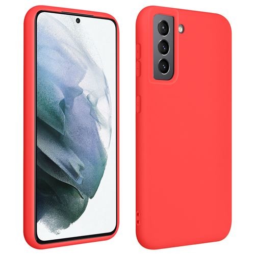 Coque pour Samsung Galaxy S21 Silicone Gel Souple Finition Soft Touch Rouge