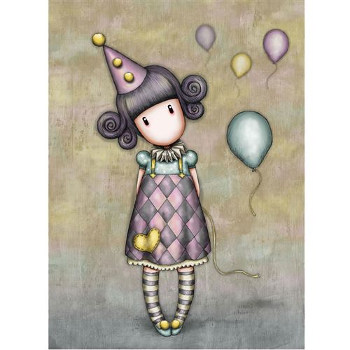 SANTORO Pierrot Doll Carte postale avec enveloppe