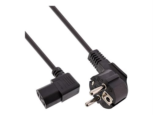 Intos Electronic Ag Noir Inline - Câble D'alimentation - Power Iec 60320 C13 Pour Power Cee 7/7 (M) - 3 M - Connecteur À 90 °, Connecteur Coudé