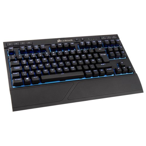 corsair clavier corsair k63 wireless gaming, mx-red, led bleu noir, german layout noir