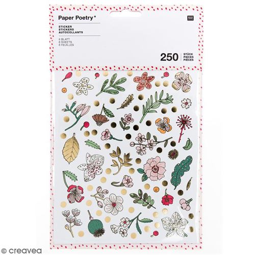 Stickers - Hygge fleurs Brillant et Neon - 250 pcs