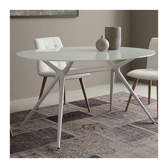1721 49 Sur Table Ovale Blanche En Verre Design Irina L 150 X P