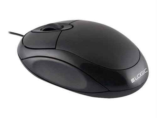 Logic LM-11 - Muis - optisch - met bekabeling - USB - zwart
