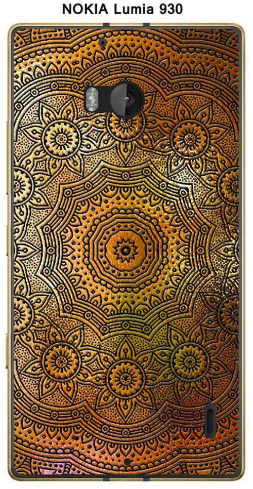 Coque Nokia Lumia 930 design Mandala rosace Or & Noir