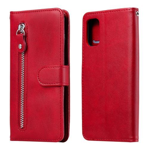Etui en PU poche zippée avec support rouge pour votre Samsung Galaxy A41 (Global Version)
