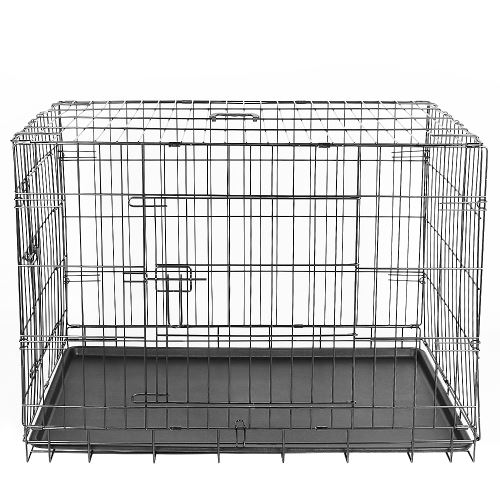 Sunfay Cage pour chien animaux Métallique portable pliante noir 106x 76 x 71 cm