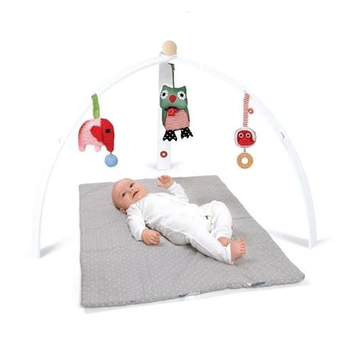 Portique d'éveil pour bébé en bois peint blanc (vendu sans jouet)