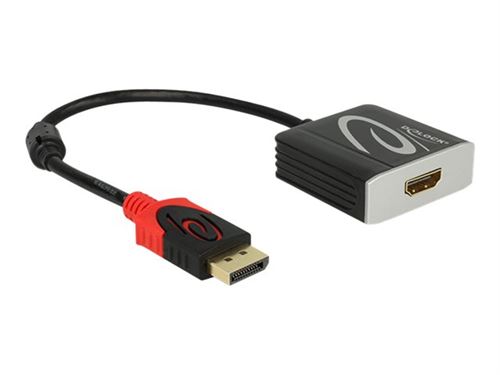 Delock Noir Adapter Displayport 1.2 Male > Hdmi Female 4K Active - Convertisseur Vidéo - Parade Ps176 - Displayport - Hdmi - Image 1