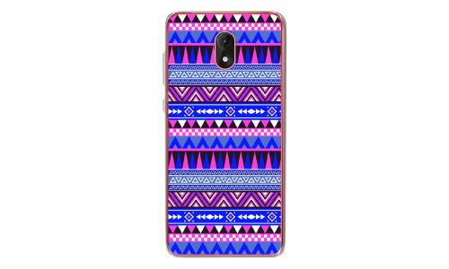 Coque souple pour Wiko Lenny 5 avec impression Motifs aztèque bleu et violet
