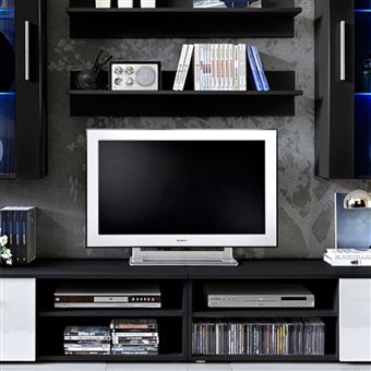 279 Sur Ensemble Meuble Tv Mural Design Galino Vii Black Blanc