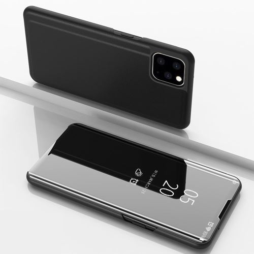 Etui en PU surface de miroir de la fenêtre de vue noir pour votre Apple iPhone XR (2019) 6.1 pouces
