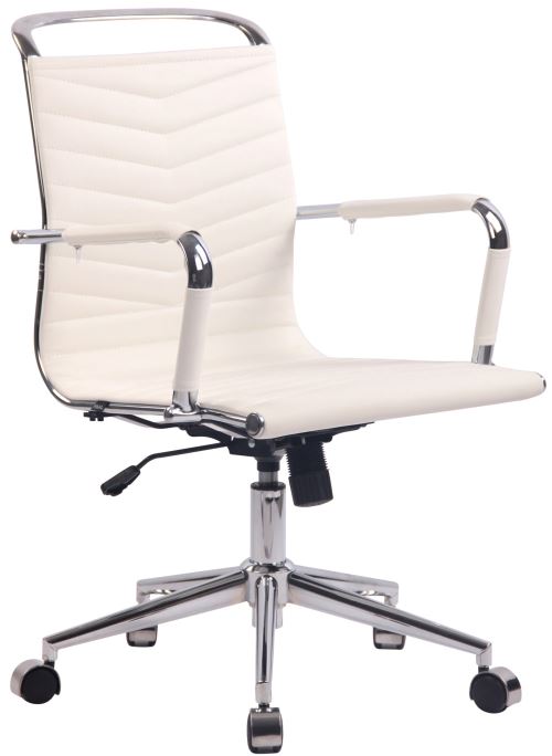 Fauteuil de bureau Burnley Similicuir ou véritable Cuir , Blanc /Similicuir