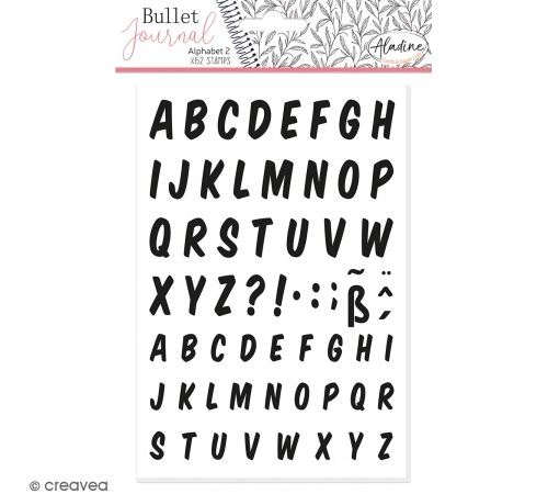 Tampons Stampo Bullet Journal - Alphabet gras - 62 pcs