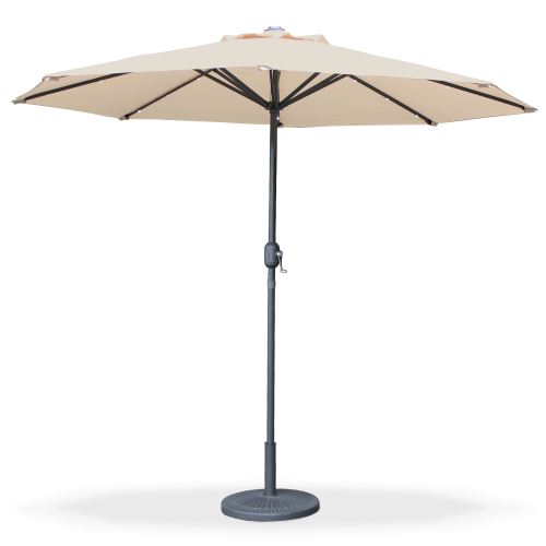 Parasol LED ø2,7m Helios Beige, mât central - Alice's Garden